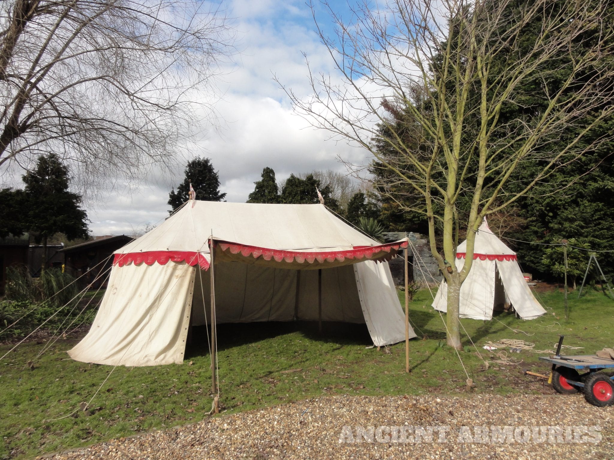 White with Red Trim (Craig 2)  - Burgundian Tents -  Ancient Armouries