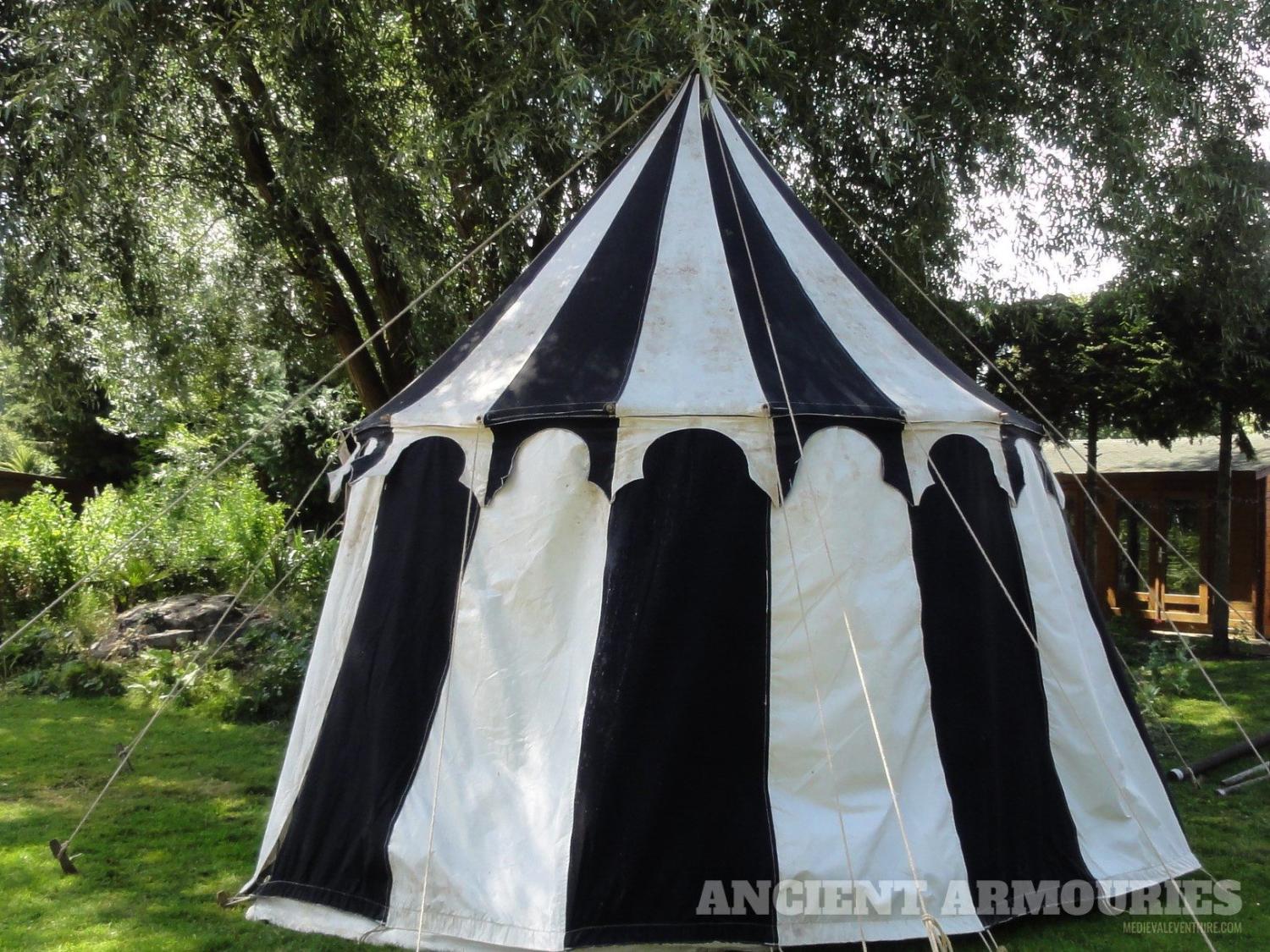 (Big J) Black and White 16ft  - Large Pavilion Tents -  Ancient Armouries