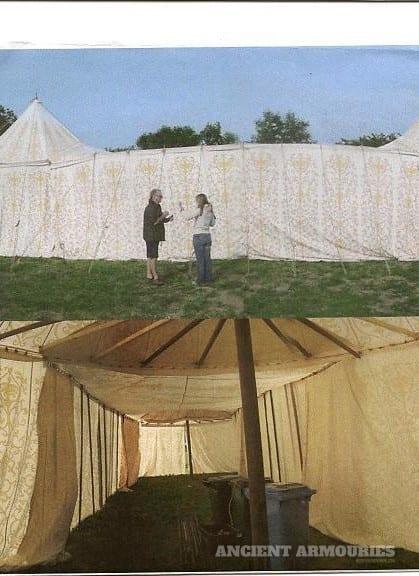 60ft Tudor Tent Outside and Inside  - Grand Pavilion Tents -  Ancient Armouries