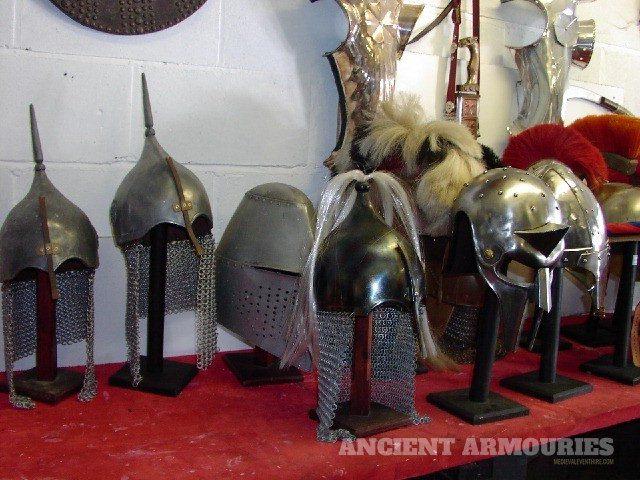 Helmets - Ancient Armouries -  MEDIEVAL EVENT HIRE FOR FILM & TV