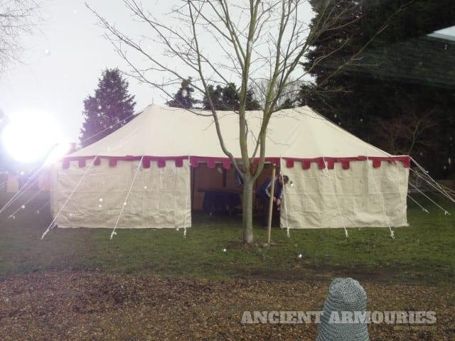 30 ft White with Red Trim  - Large Marquees -  Ancient Armouries