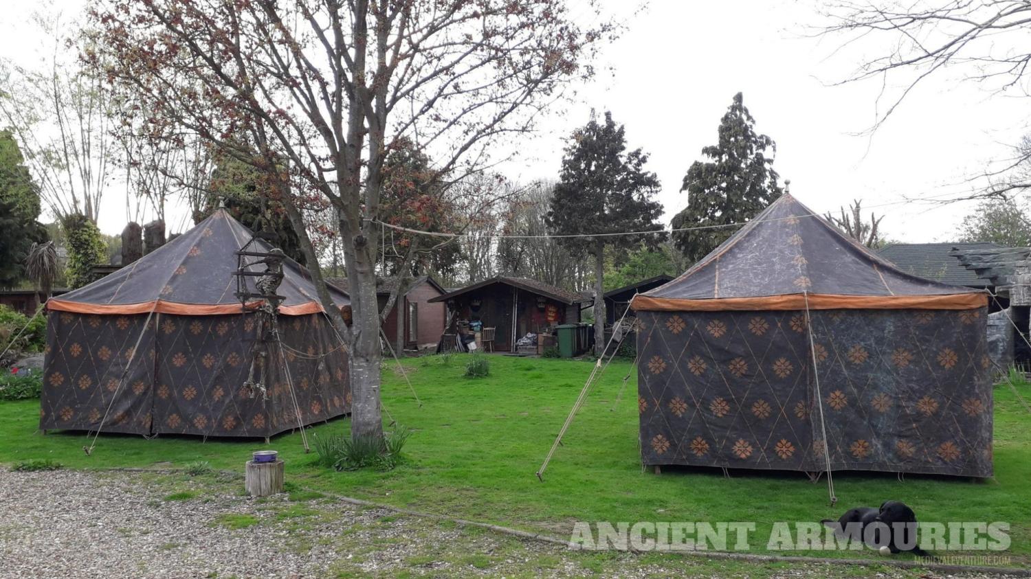 Doug1& 2 Brown & Orange 3M x 3M Square  - Square Tents -  Ancient Armouries