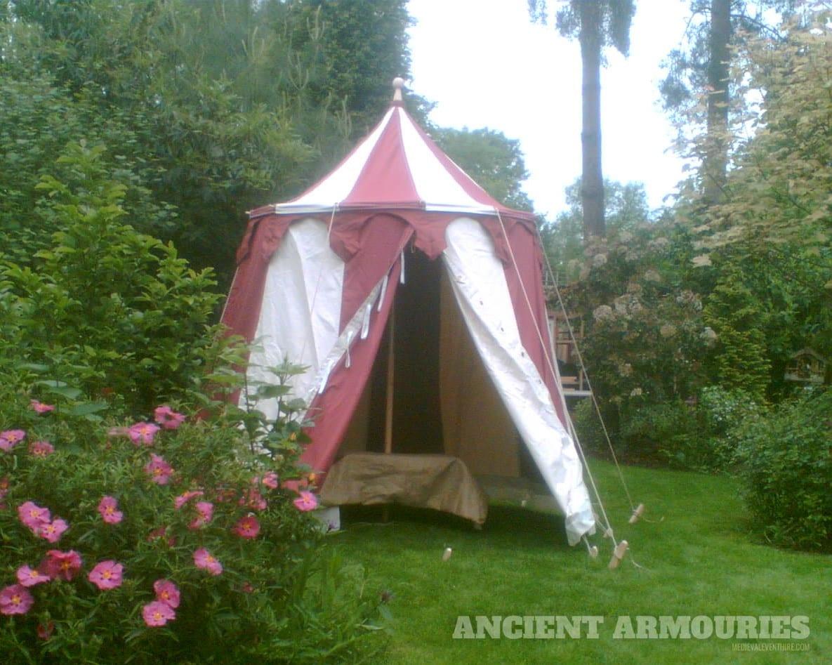 x 2 Burgundy and Cream  - Small Pavilion Tents -  Ancient Armouries